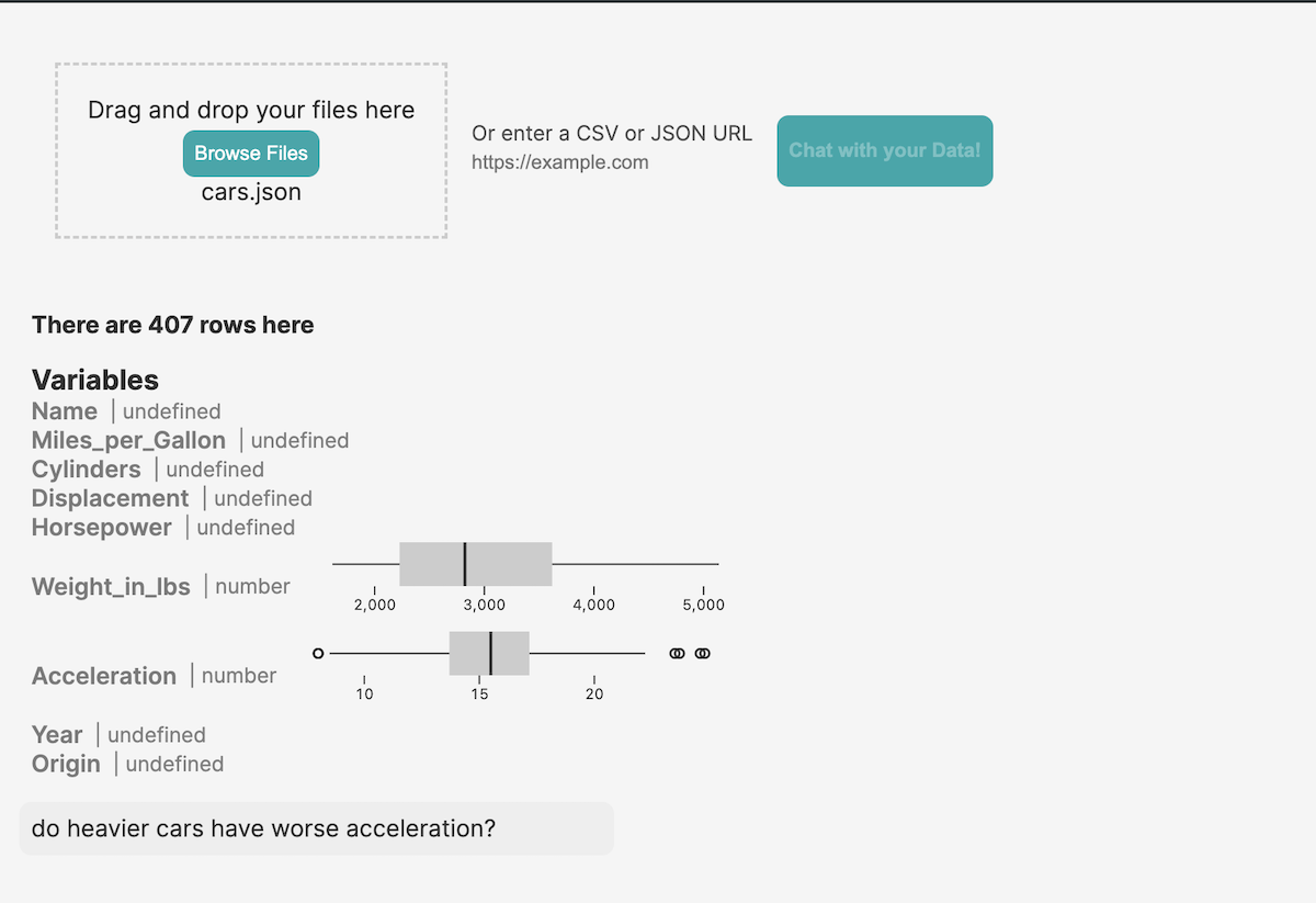 Uploading files to the AI data explorer