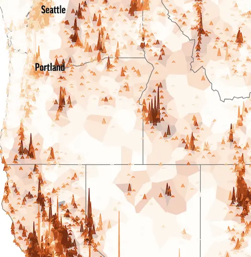 A series of interactive maps that explore a Forest Service plan to mitigate wildfire throughout the U.S.